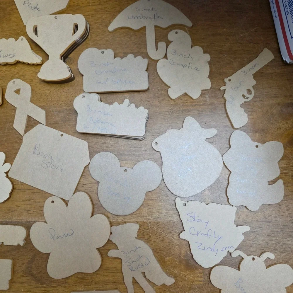 Bulk Lot of 80 Unfinished Acrylic  Blanks by Zindee Shapes no files 3 inch craft
